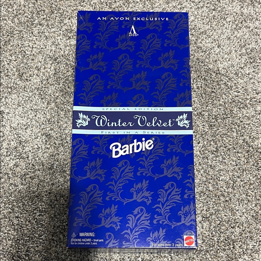 Barbie Winter Velvet Avon Exclusive Doll in Blue Box